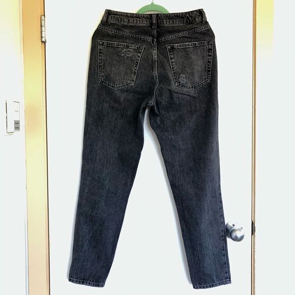 TOPSHOP women's Mom distressed Jeans Black size 28 (UK size 10) - Picture 2 of 6